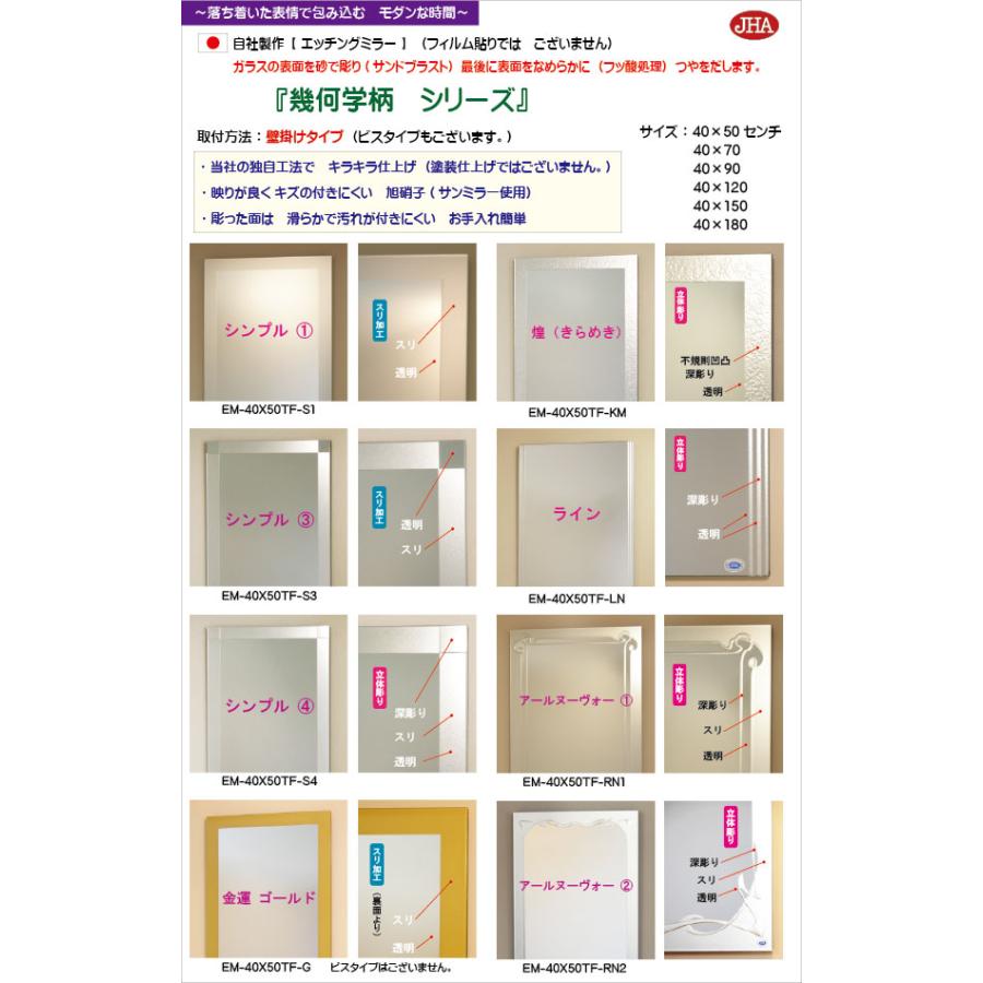 姿見 姿見鏡 飾りつけ鏡 JHA絵図面鏡鑑 ( アールヌーヴォー２) W400×H1500 (飛散押しとどめる・飾りつけ用) EM-40X150TF-RN2 ノンひな型 入り口・入口 五体鏡 五体鏡鑑