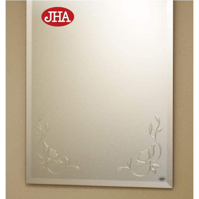 姿見 鏡 壁掛け JHAデザインミラー (バラ3) W400×H1800 （面取り）(飛散防止・壁掛け用) EM-40X180MF-R3 ノンフレーム 玄関 全身鏡 全身ミラー