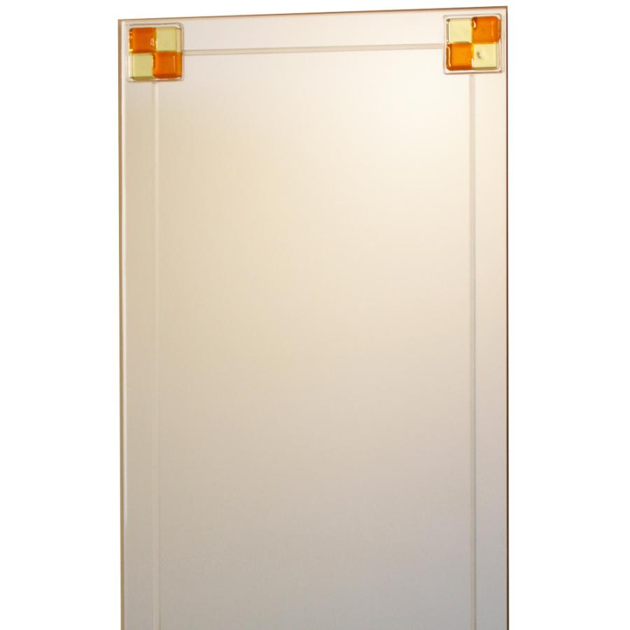 壁掛け鏡 JHAデザインミラー ステンド(オレンジ) W400×H900(飛散防止・壁掛け用) EM-40X90TF-FO フレームレス ノンフレーム 洗面 トイレ エッチング 色ガラス_3