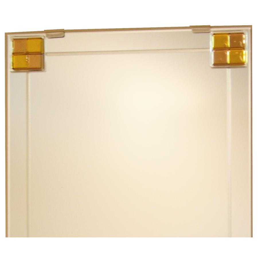 壁掛け鏡 JHAデザインミラー ステンド(アンバー) W500×H700【ビス用】EM-50X70Tb-FA フレームレス ノンフレーム 洗面 トイレ エッチング 色ガラス