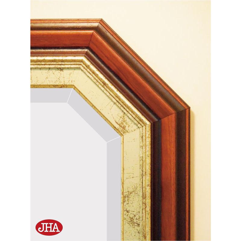 イタリア製 八角形 面取 壁掛けミラー 鏡 アンティーク インテリア 風水 イタリア製 八角形 ウォールミラー(壁掛け鏡) 52×52cm｜おしゃれ