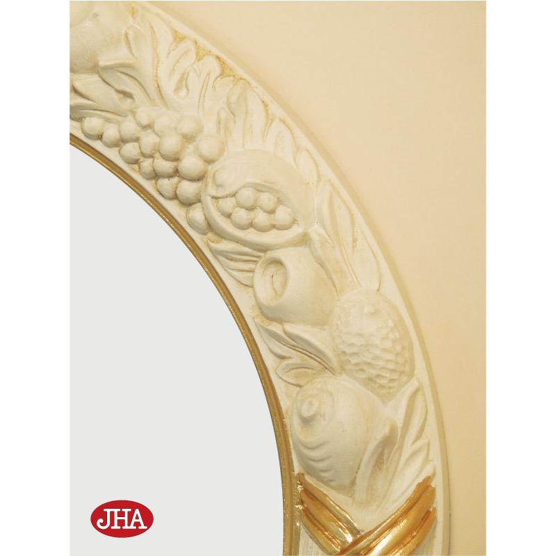 イタリア製 JHAアンティーク風ミラー サークル エレガンス・フルーツ柄