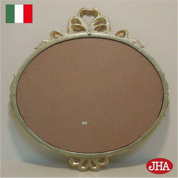 壁掛け鏡 ウォールミラー・オーバル イタリア製 JHAアンティーク風