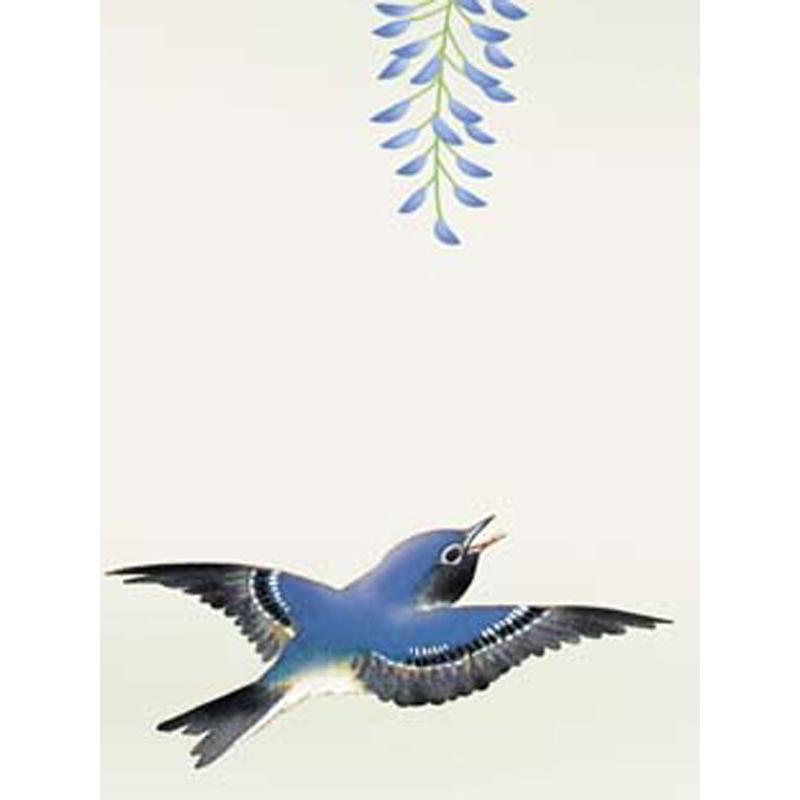 JHA 絵図 室内装飾 額入り口・入口 額絵 日本画 花鳥画 春飾りつけ「藤花に禽鳥」森山観月（三美会）高性質書きうつす画 W520×H420 NK0-KCH-9M（代引っ張ること不可）ジクレー版画