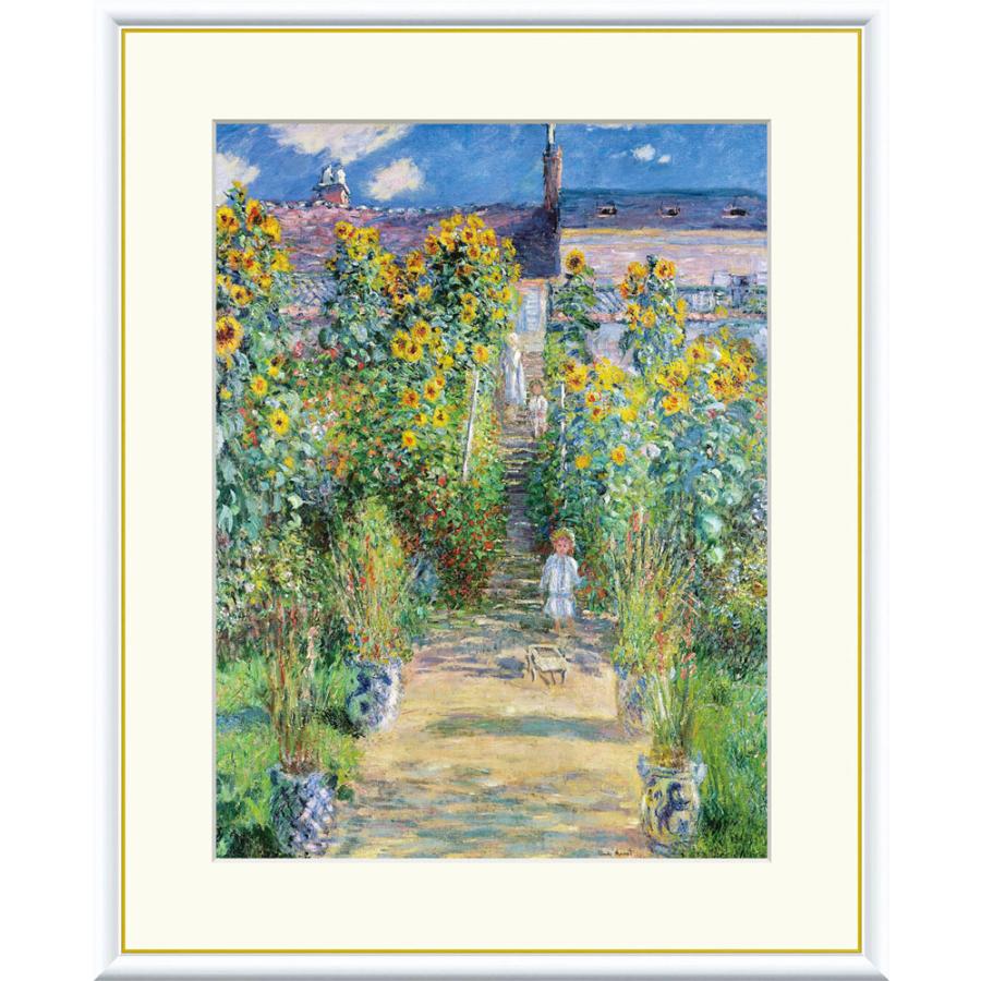 クロード・モネ、「ヴェトゥイユの協会」、希少な画集より、新品高級額・額装付 JHA 絵画 インテリア 油絵 額入り 額絵 世界の名画 モネ「ヴェトゥイユ