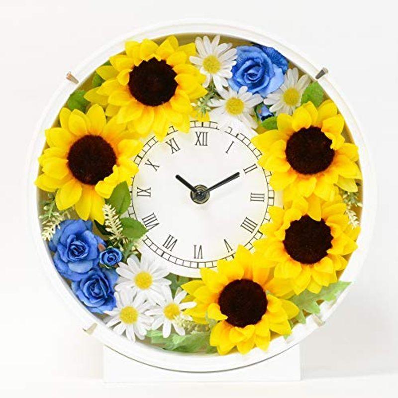 割引クーポン ひまわり ヒマワリの花時計 ルルズ Lulu's アーティフィシャルフラワー L ヒマワリの花時計 サイズ:幅24cm長さ8cm高さ24cm 掛け時計、壁掛け時計
