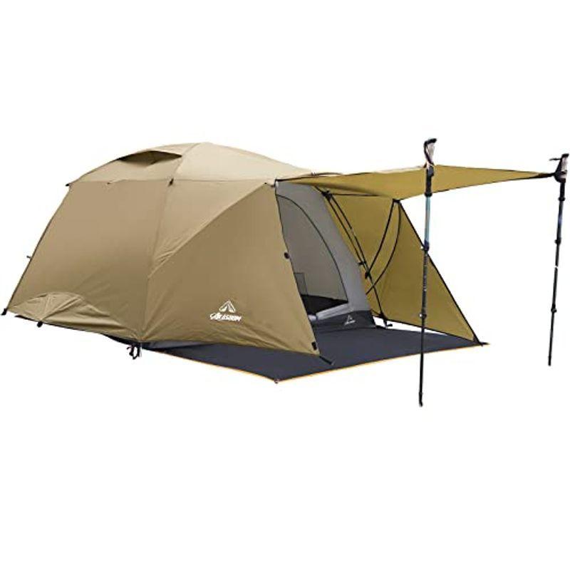 経典ブランド AKASOOM テント 2~3人用 キャンプ アウトドア用 ドーム型 前室付き 耐水圧PU6000mm 二重層 通気性 簡単設営 コ