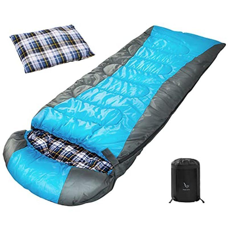 寝袋 ねぶくろ 洗える ねぶくろ 枕付き コンパクト キャンプ マット エンベロープタイプ 連結可能 キャンプ 軽量断熱 210T防水寝袋