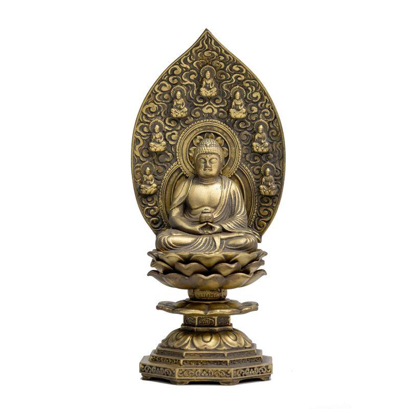 仏像 薬師如来座像 18cm （古美金） 仏師：牧田秀雲 原型＿『天台宗