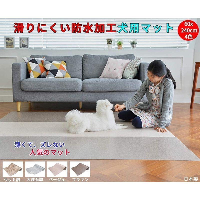 全商品オープニング価格 ペットマット 防水 滑り防止 ロング型 カーペット 60x240cm 厚み2mm 床に吸着 ズレない 消臭 犬用 マット 日本製 ベージュ Isporslovakia Sk