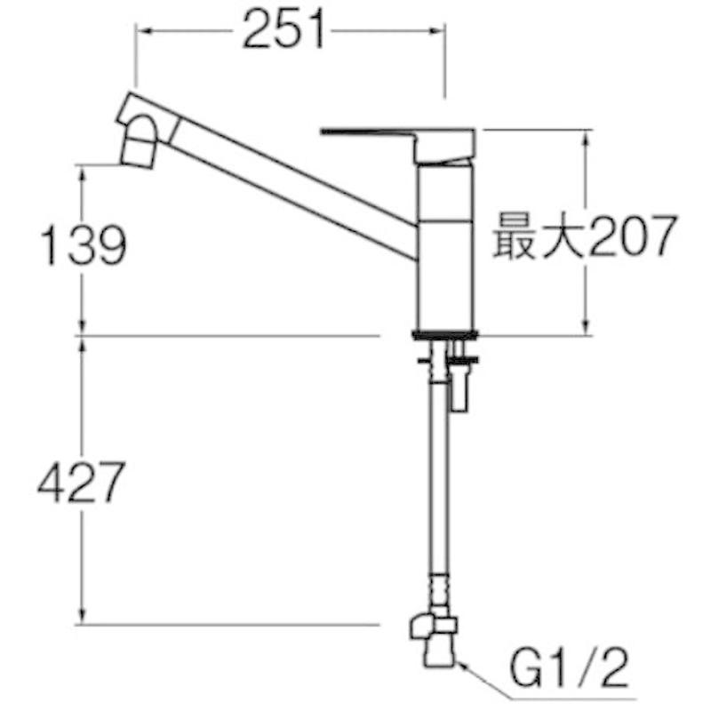 SANEI　キッチン用　シングルワンホール混合栓　泡沫吐水　K875JDVZ-1-13