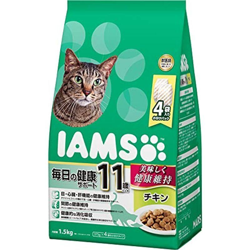 アイムス (IAMS) キャットフード 11歳以上用 毎日の健康サポート チキン シニア猫用 1.5kg×6個 (ケース販売)
