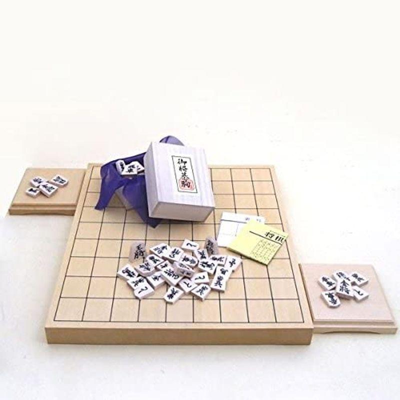 将棋セット ヒバ１寸卓上接合将棋盤竹と白椿上彫と駒台のセット