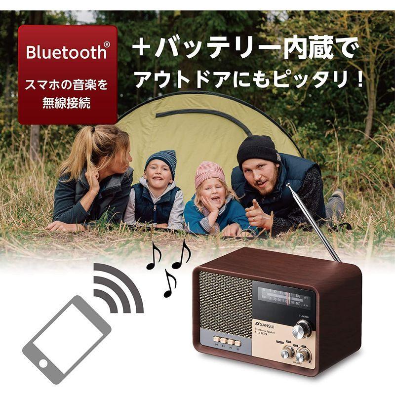 サンスイ Bluetoothスピーカー AM/FMラジオ付き ブラック｜jiatentu｜08