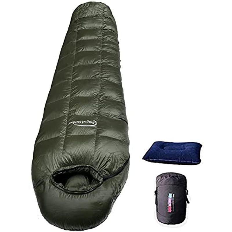 Fengzel Outdoor マミー型寝袋 210*80(50) cm 立体キルト 95％グースダウン 850FP 500-1500g充填