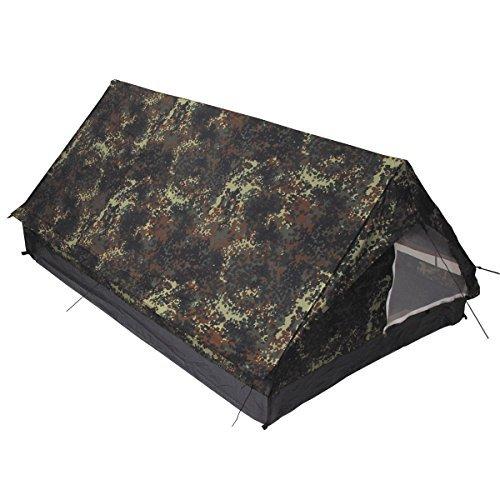 【楽天1位】 MFH テント 2人用 A型 MINIPACK 蚊帳付き -BW 新品本物 Camo迷彩 FLECKTARN