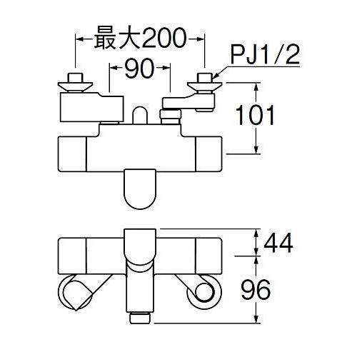 サーモシャワー混合栓 Diy 工具 ホース1 6m ホース1 6m ワイドシャワー付き 吐水口のみ自閉式 浴室 浴槽 洗面所 Sk1816 13 Sanei 旧社名 三栄水栓製作所