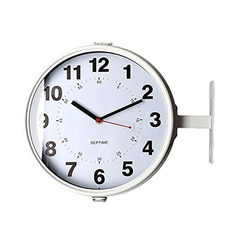 激安本物 両面時計 ウォールクロック ダブルフェイス 壁掛け時計 ホワイト 時計 インテリア 置き時計 カフェ ショップ 砂時計