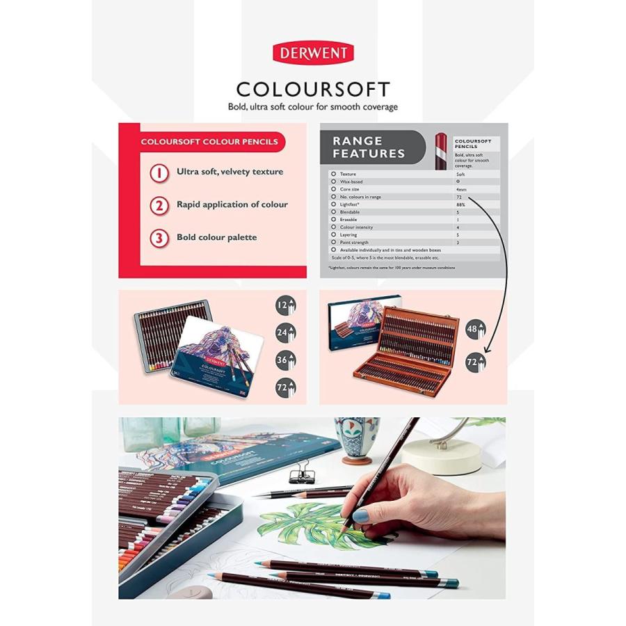 ダーウェント 油性色鉛筆   カラーソフト 72色 ダーウェントカラーソフト72色 油性色鉛筆