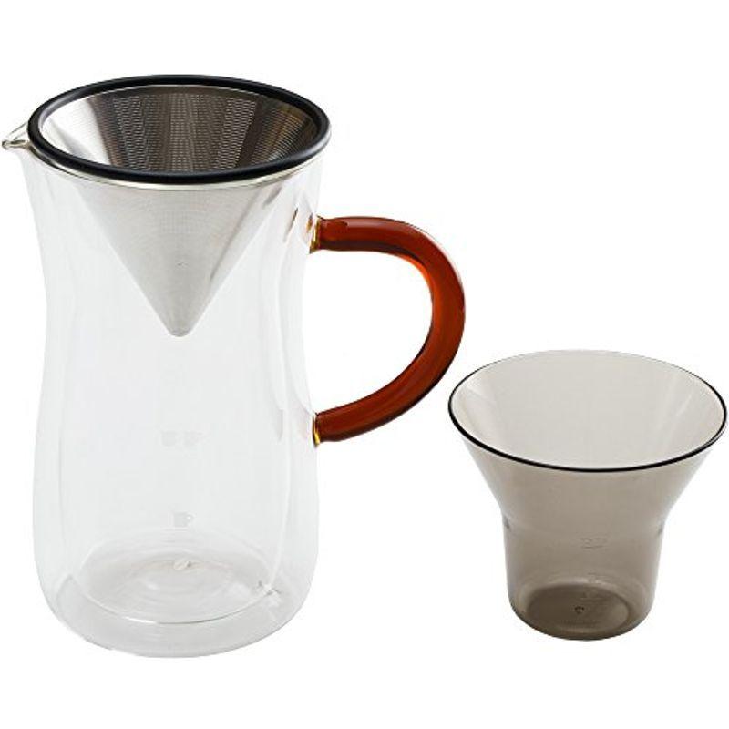 bonmac ボンマック ダブルウォール コーヒーカラフェセット 700ml カラフェ:直径9.9×高さ17.5cm、フィルター:直径9.8