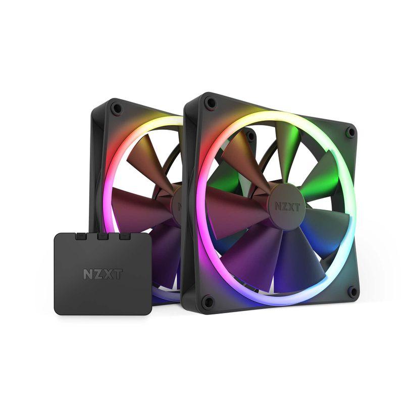 NZXT F140RGB 140mm x2 RGBコントローラ付属 ブラック PCケースファン