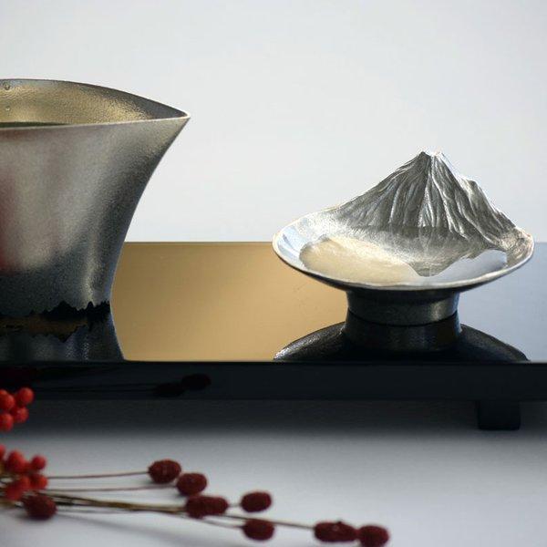 贈答 ギフト 錫製 さかさ富士 盃 化粧箱入 酒器 お猪口 ぐいのみ 杯 保冷 富山 ナガエ_2
