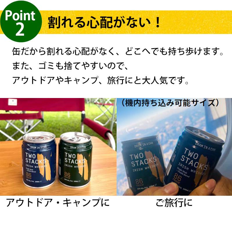 クーポン付 お酒 缶 TWO STACK DRAM IN A CAN Green ブレンデッド ×4 