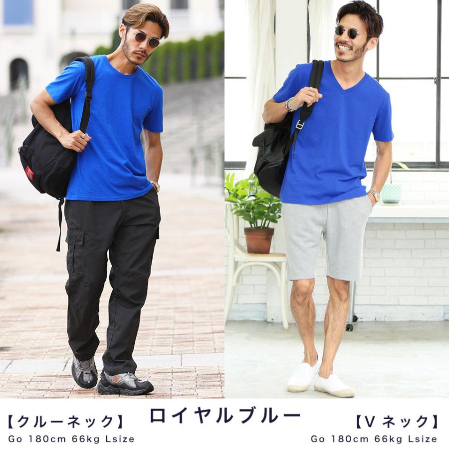 Tシャツ メンズ トップス カットソー 半袖Tシャツ 無地 Vネック クルーネック コットン 綿100% 夏 夏服｜jiggys-shop｜25