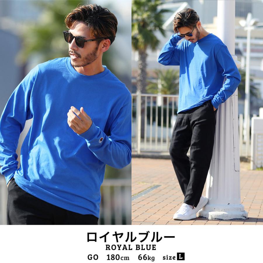 champion チャンピオン ロンT Tシャツ メンズ トップス カットソー 長袖Tシャツ 無地 ブランドロゴ刺繍 ビッグシルエット ゆったり 春 春服 秋 秋服 送料無料｜jiggys-shop｜15