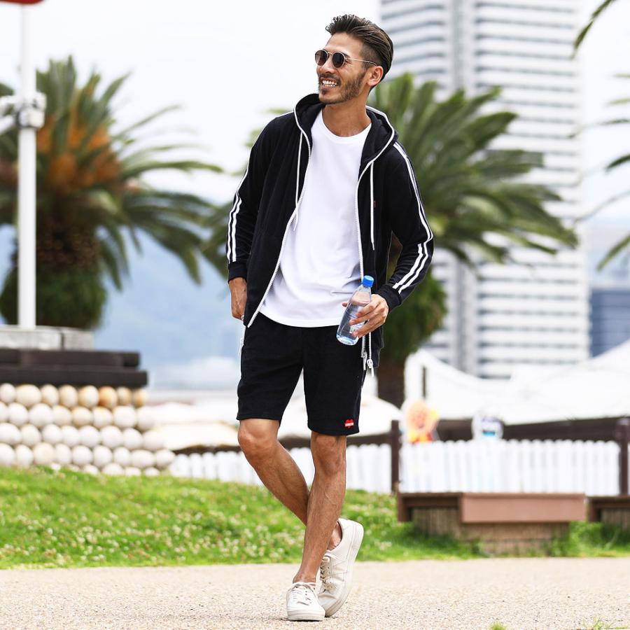 ネオンイエ パーカー アスレジャー 夏 夏服 送料無料 Jiggys Shop 通販 Paypayモール メンズ トップス ジップアップパーカー 長袖 ネオンカラー パイル素材 タオル地 サイドライン スポーツ ブラック