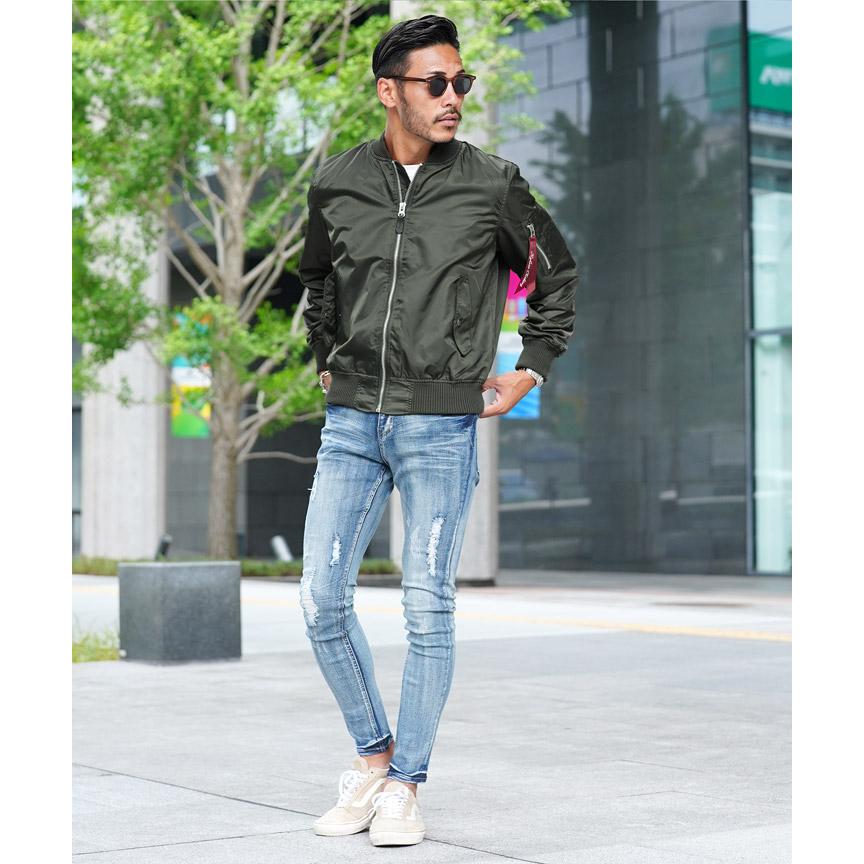 MA-1ジャケット キルティングフロントデニムセット MA-1ジャケット キルティングフロントデニムセット MA1フライト