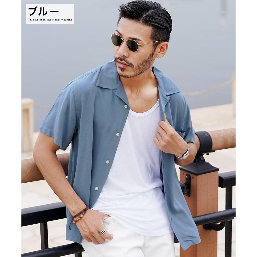 シャツ メンズ トップス 半袖シャツ レーヨン素材 オープンカラーシャツ 開襟シャツ カジュアルシャツ 夏 夏服｜jiggys-shop｜16