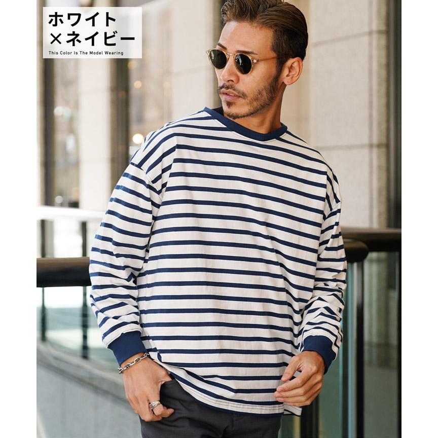ロンT Tシャツ メンズ トップス カットソー 長袖Tシャツ ボーダーT