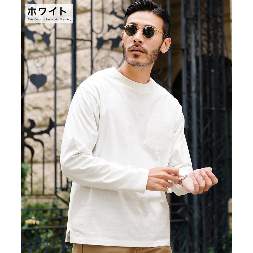 ロンT Tシャツ メンズ トップス カットソー 長袖Tシャツ 制菌 防臭 ナノテック ヘビーウェイト ポケT ポケット付き 秋 秋服 春 春服｜jiggys-shop｜09