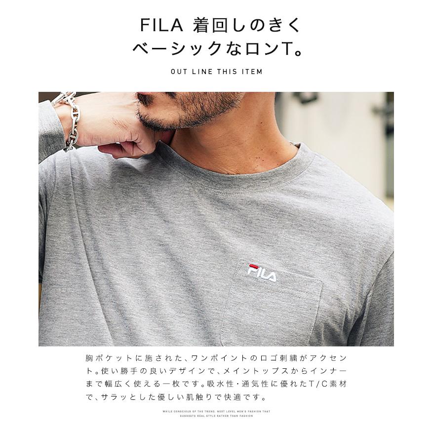 FILA フィラ ロンT Tシャツ メンズ トップス カットソー 長袖Tシャツ ポケット付き ポケT ロゴ刺繍 ワンポイント 春 春服 秋 秋服｜jiggys-shop｜07