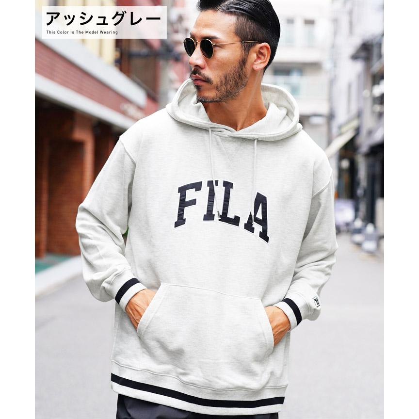 FILA フィラ パーカー メンズ トップス プルオーバーパーカー スウェット フーディー カレッジロゴ 刺繍 ラインリブ ルーズ ゆったり 春服 秋服 送料無料｜jiggys-shop｜08