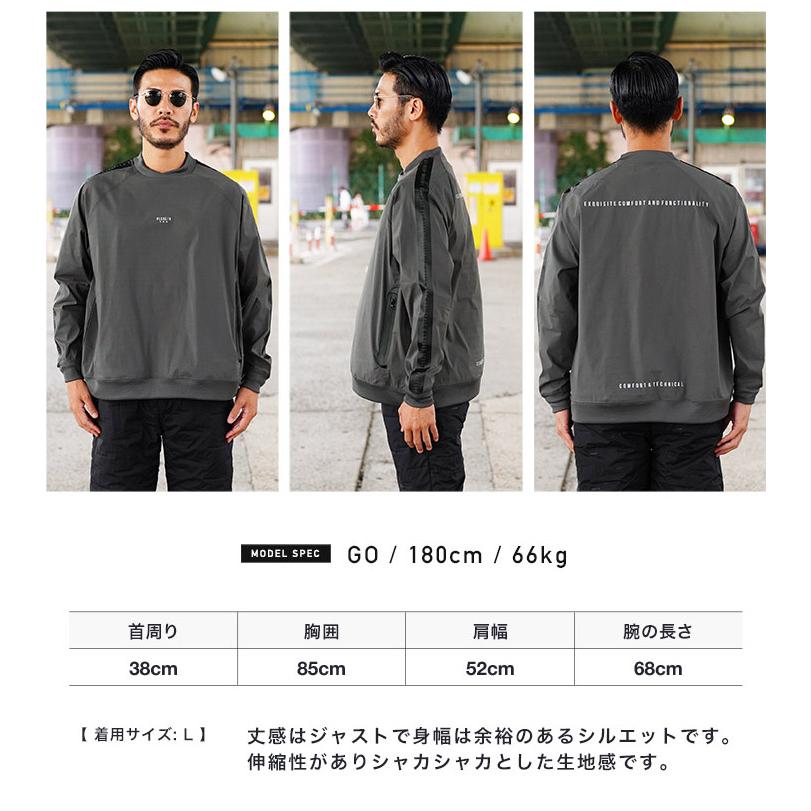 ロンT Tシャツ メンズ トップス カットソー 長袖Tシャツ ストレッチ 布帛 袖ライン ロゴ 止水ZIP モックネック ゴルフウェア 秋 秋服 送料無料｜jiggys-shop｜19