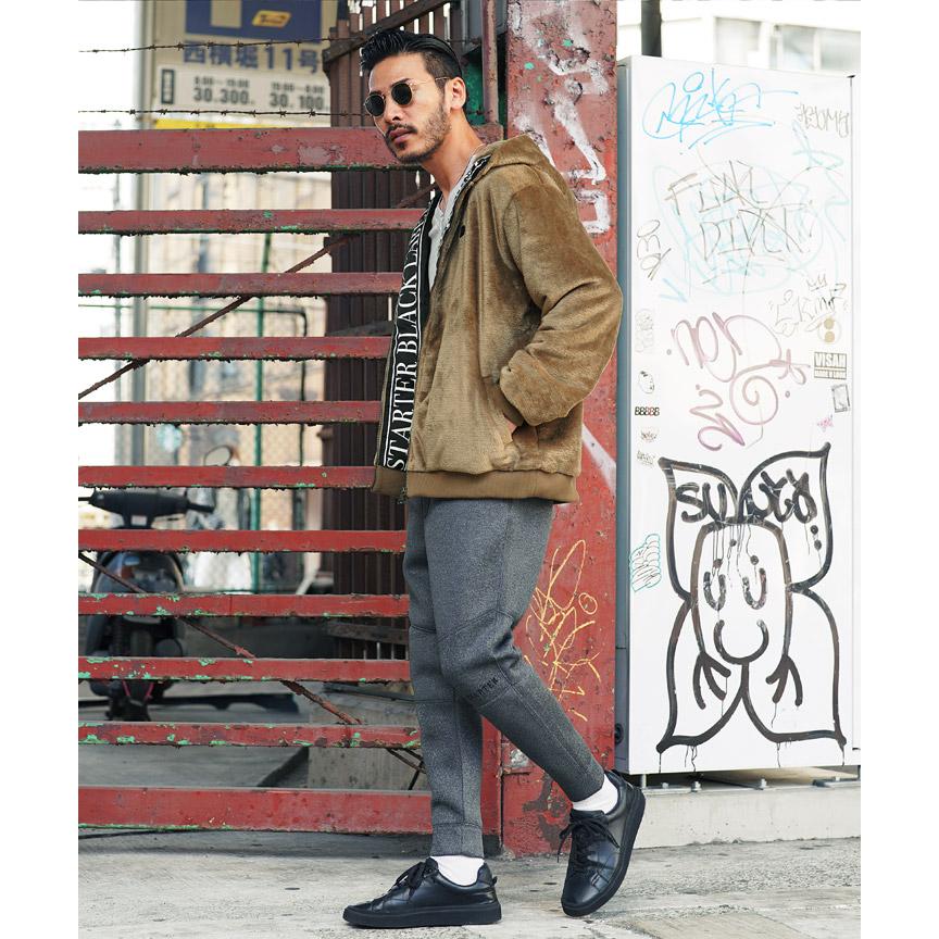 BLACKUP コールターヘビーファーフードジャンパー ブラウン STARTER スターター ブルゾン メンズ アウター フェイクファー