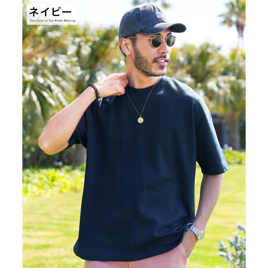 Tシャツ メンズ トップス カットソー 半袖Tシャツ センターステッチ 切り替え オーバーサイズ ビッグシルエット ルーズ ゆったり 春 春服 夏 夏服｜jiggys-shop｜13