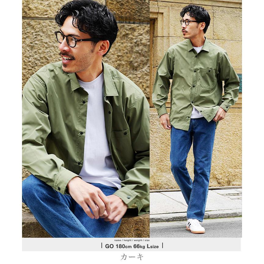 JIGGYS SHOP シャツ メンズ トップス 長袖シャツ ポリエステルタフタ