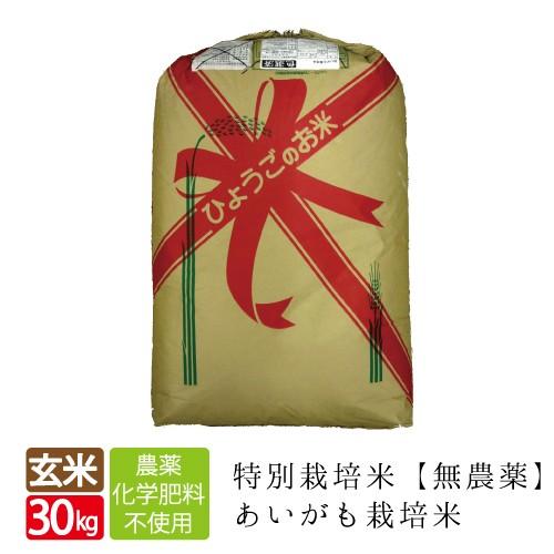 令和7年度産　無農薬のお米（玄米）30キロ 令和7年産 あいがも栽培 玄米 30kg 無農薬 無化学 あいがも農法 西日本