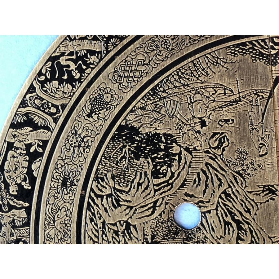 中国伝統装飾金具 中国画彫刻入り扉飾り引き手 B024 140×140 : 実験