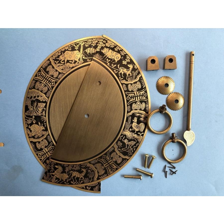 中国伝統装飾金具 十二干支彫刻扉飾り引き手 B026 直径240mm 中国伝統装飾金具 十二干支彫刻扉飾り引き手 B026 直径240mm