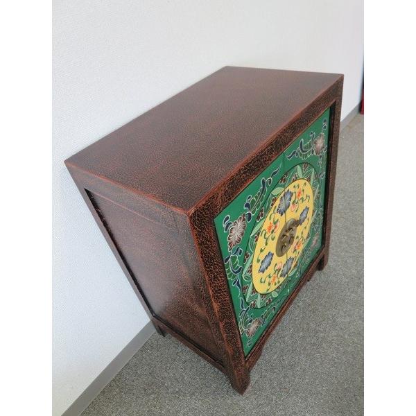 チベット家具 FS1051 アジアン家具 手書き絵 キャビネット : 実験工房