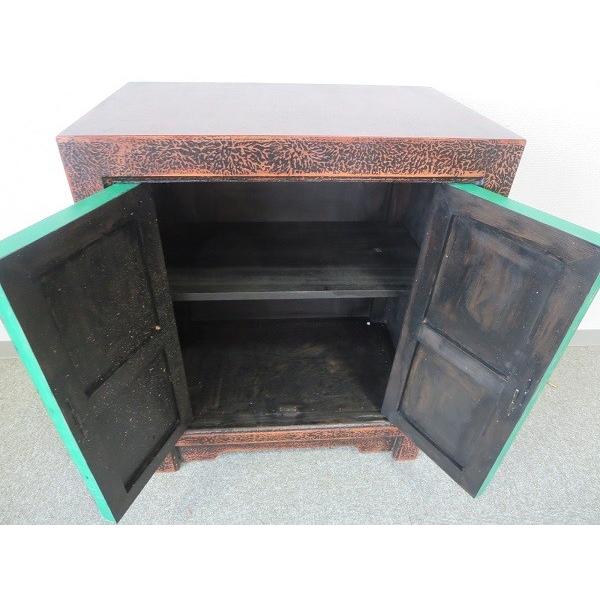 チベット家具 FS1051 アジアン家具 手書き絵 キャビネット : 実験工房