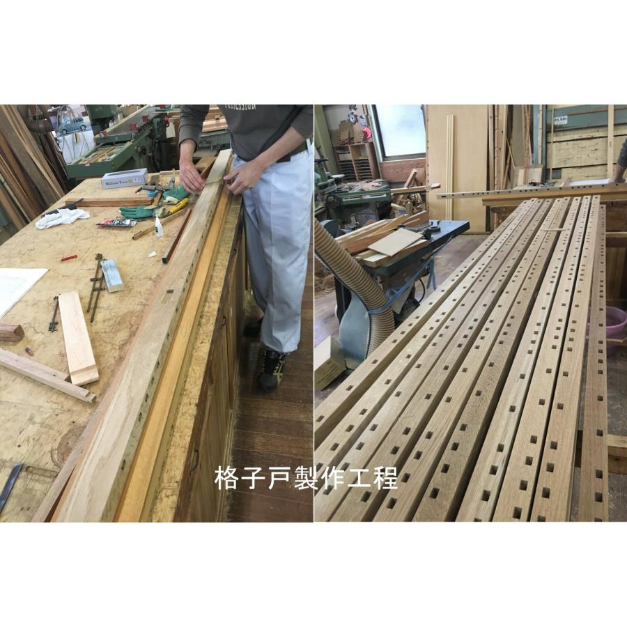 オーダーメイド特注無垢和風アクリル板入り両面格子戸Q103 : 実験工房