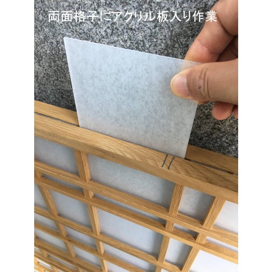 オーダーメイド特注無垢和風アクリル板入り両面格子戸Q103 : 実験工房