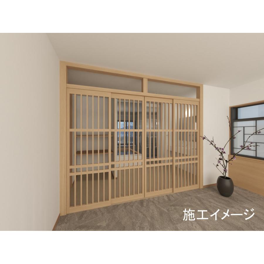 オーダーメイド特注無垢和風アクリル板入り両面格子戸Q103 : 実験工房