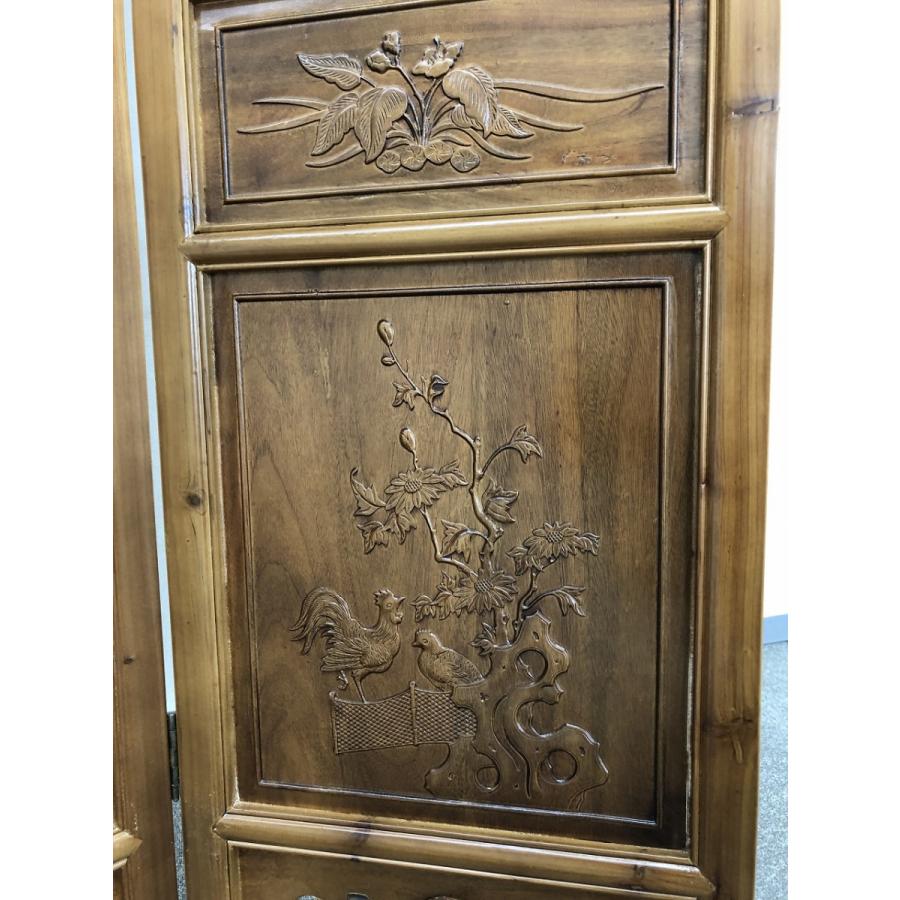 中国手彫り彫刻衝立 T201 4枚セット 450×2050 : 実験工房 - 通販