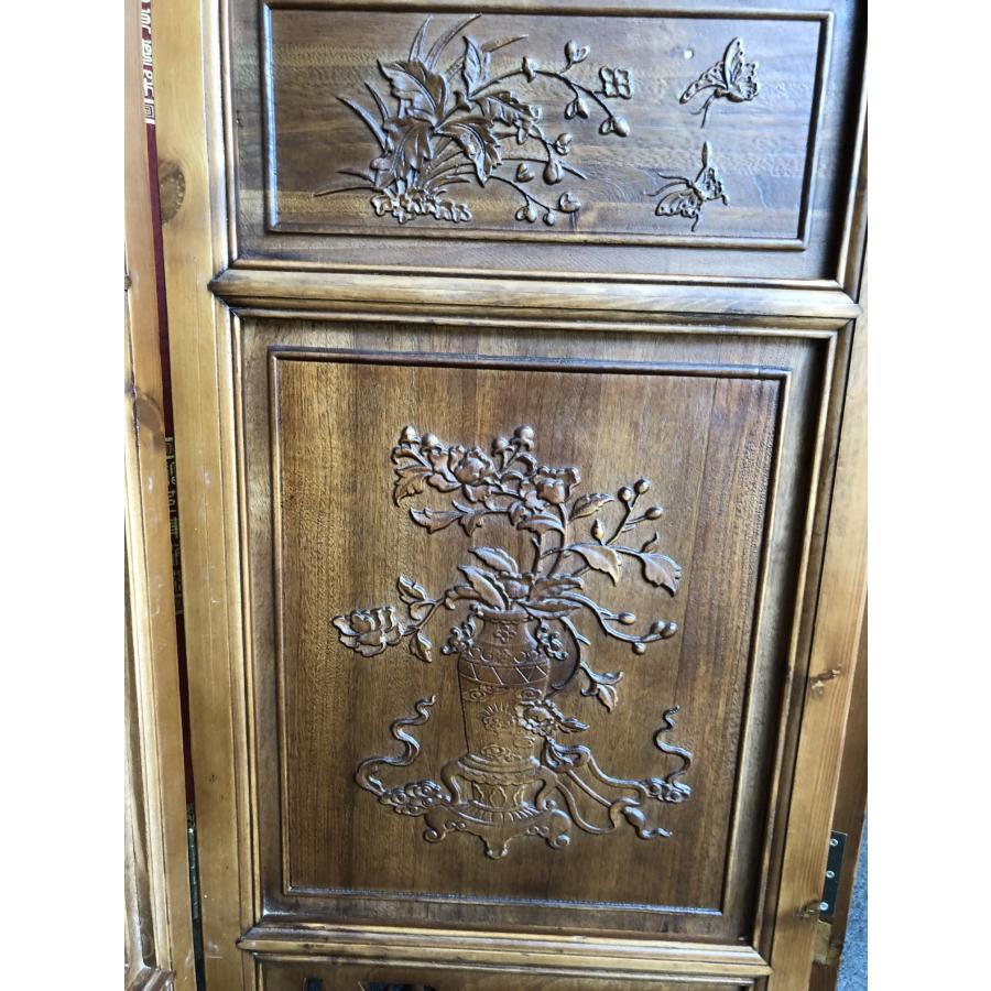 中華両面彫刻衝立 T202 4枚セット 450×2080 : 実験工房 - 通販 - Yahoo